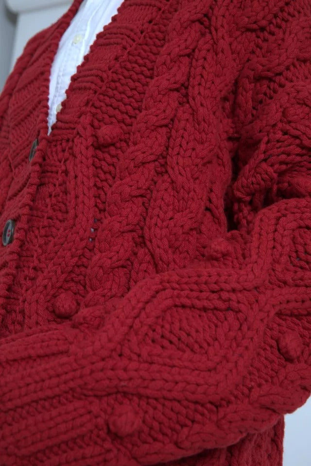Dolce & Gabbana Cardigan en Laine Rouge à Boutons