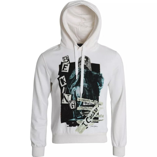 Pull en coton à capuche blanc Caesar de Dolce & Gabbana