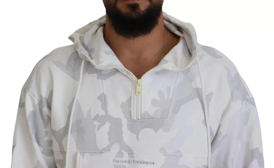 Sweat à capuche blanc camouflage Dolce & Gabbana