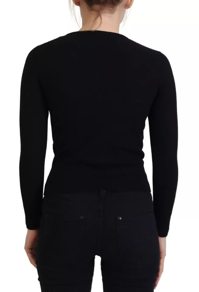 Dolce & Gabbana Black Button Down Slim Cardigan in Virgin Wool