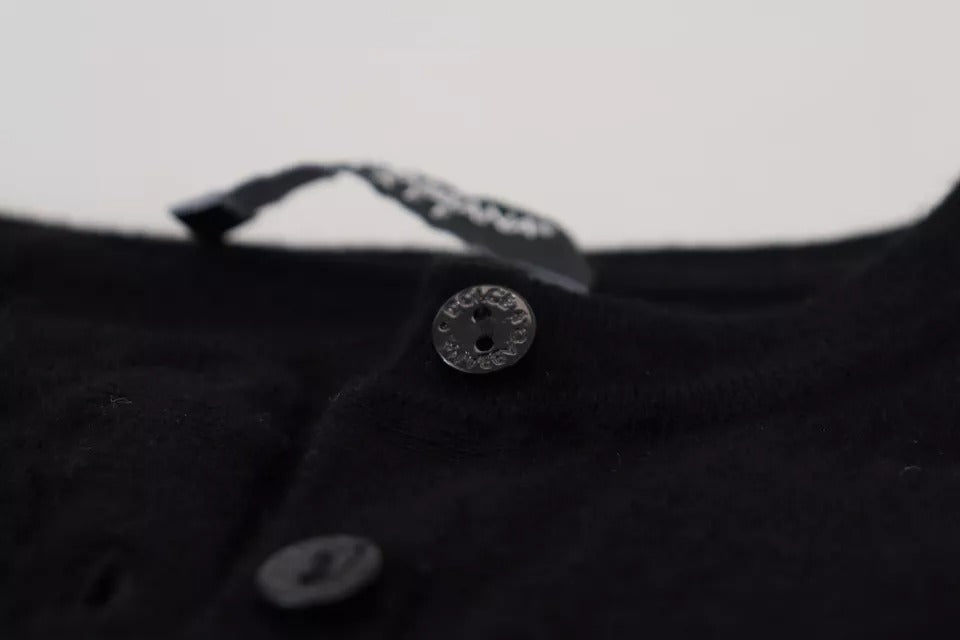 Dolce & Gabbana Black Button Down Slim Cardigan in Virgin Wool