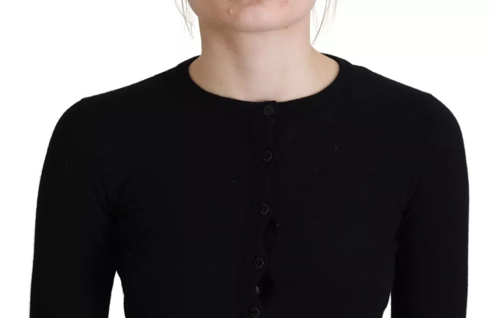 Dolce & Gabbana Black Button Down Slim Cardigan in Virgin Wool