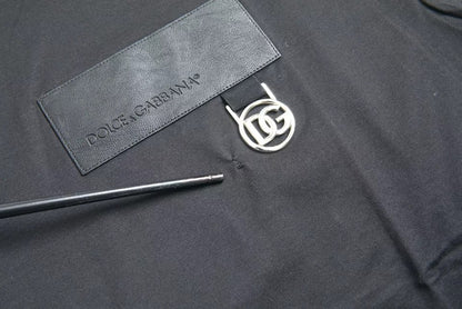 Dolce & Gabbana wit T-shirt met zwart logo-patch en ronde hals, gemaakt van katoen.