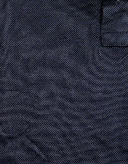 Polo Dolce &amp; Gabbana bleu marine à col en soie pour homme