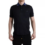 Polo à manches courtes à col et bleu marine de Dolce &amp; Gabbana