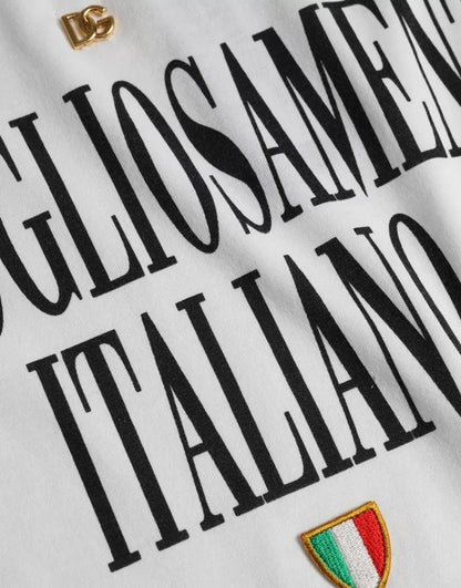 Dolce & Gabbana wit logo katoenen T-shirt met ronde hals en korte mouwen