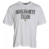 T-shirt à manches courtes en coton à col rond avec logo blanc de Dolce &amp; Gabbana