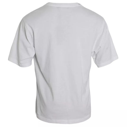 Dolce & Gabbana wit logo katoenen T-shirt met ronde hals en korte mouwen