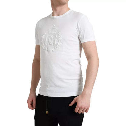 Dolce & Gabbana wit T-shirt met logo, ronde hals en korte mouwen