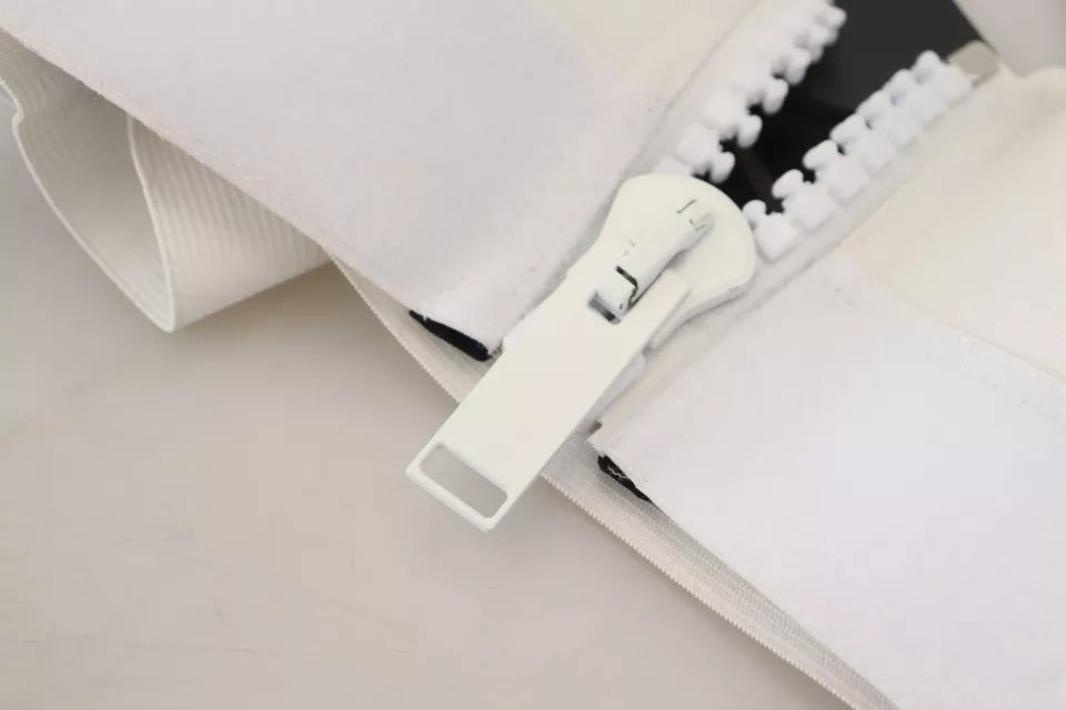 Haut bustier court sans manches en viscose blanche de Dolce & Gabbana