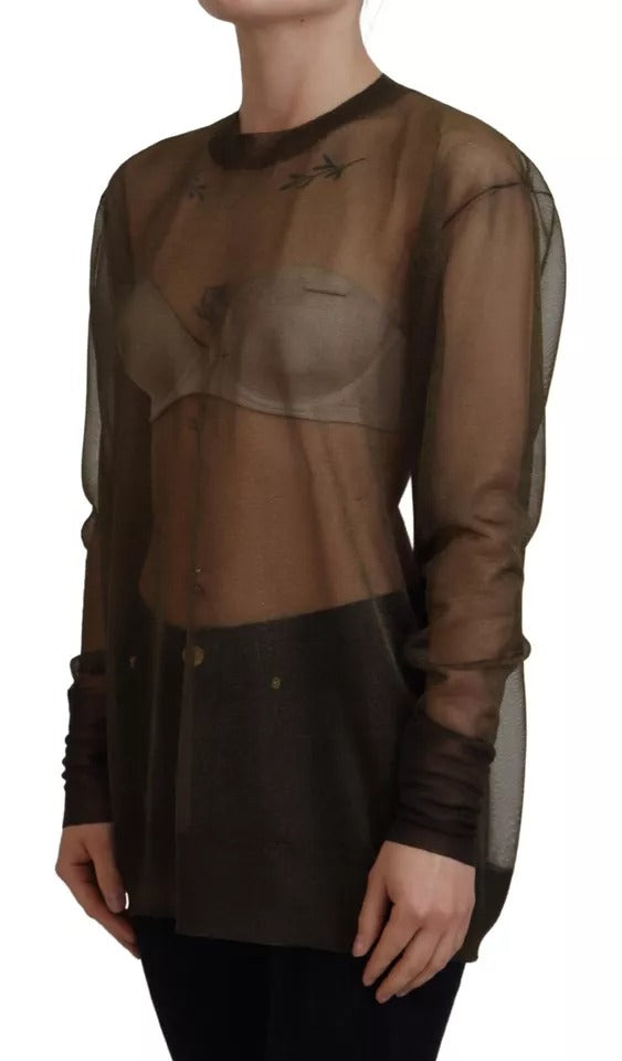 Dolce & Gabbana Black Transparent Long Sleeve Top