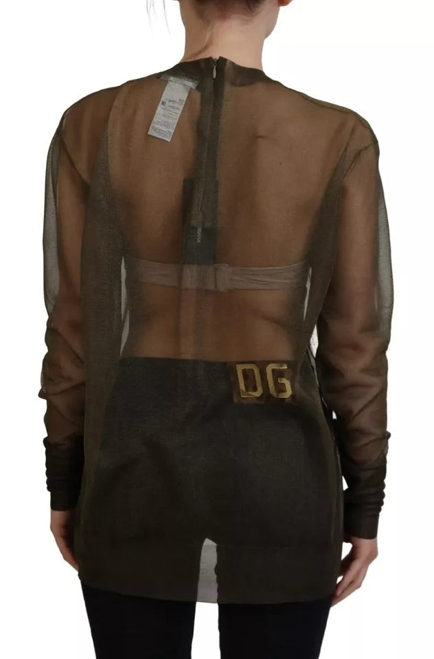 Dolce & Gabbana Black Transparent Long Sleeve Top