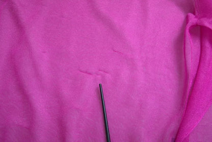 Dolce & Gabbana roze transparante top met ronde hals en lange mouwen