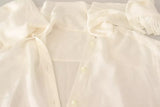 Dolce & Gabbana Blouse Blanche avec Col Ascot - Top en Soie