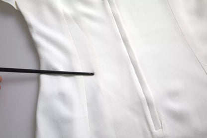 Top blanc en viscose à manches courtes et col rond de Dolce & Gabbana