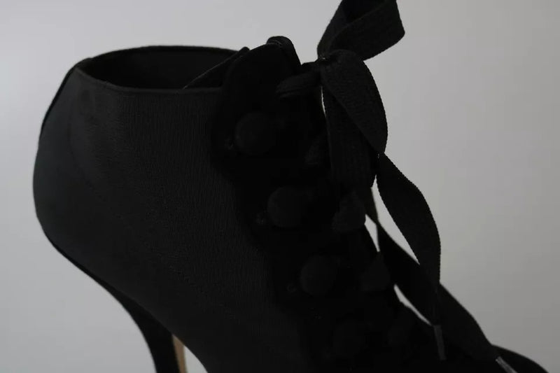 Dolce & Gabbana Black Suede Stretch Ankle Boots