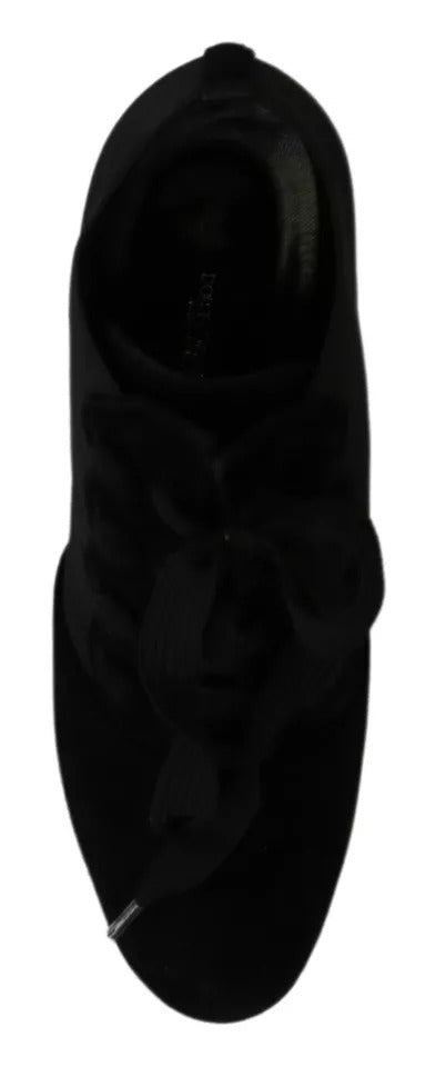 Dolce & Gabbana Black Suede Stretch Ankle Boots