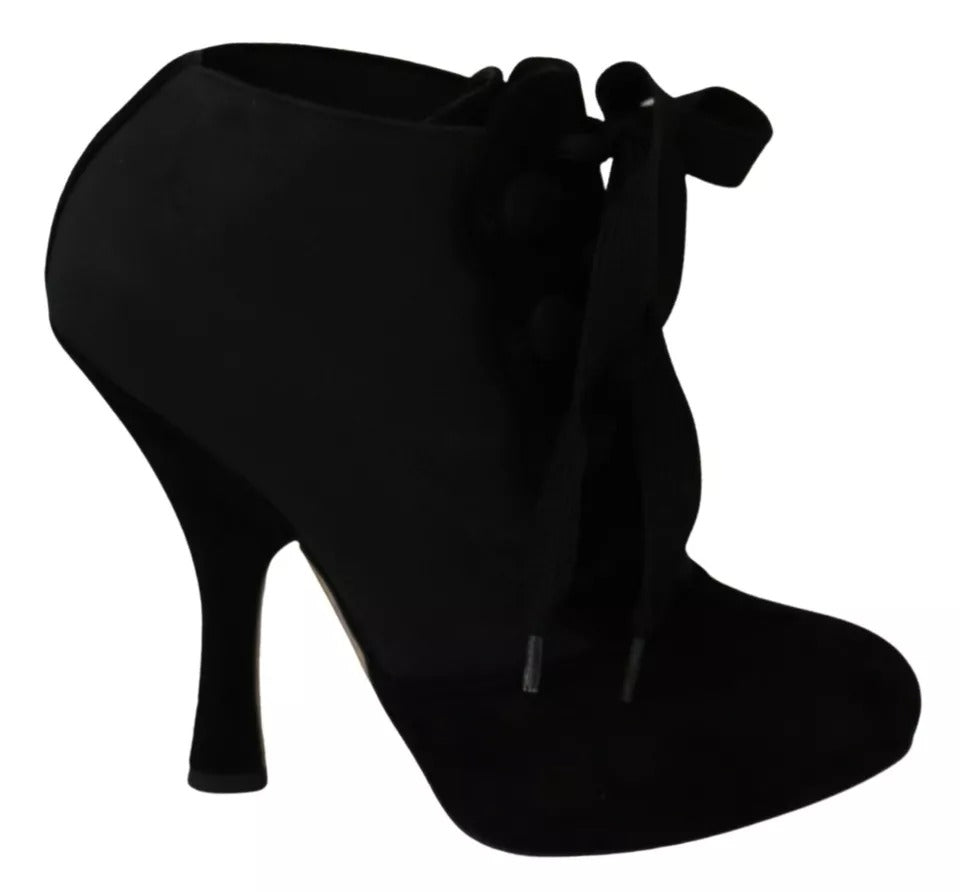 Dolce & Gabbana Black Suede Stretch Ankle Boots