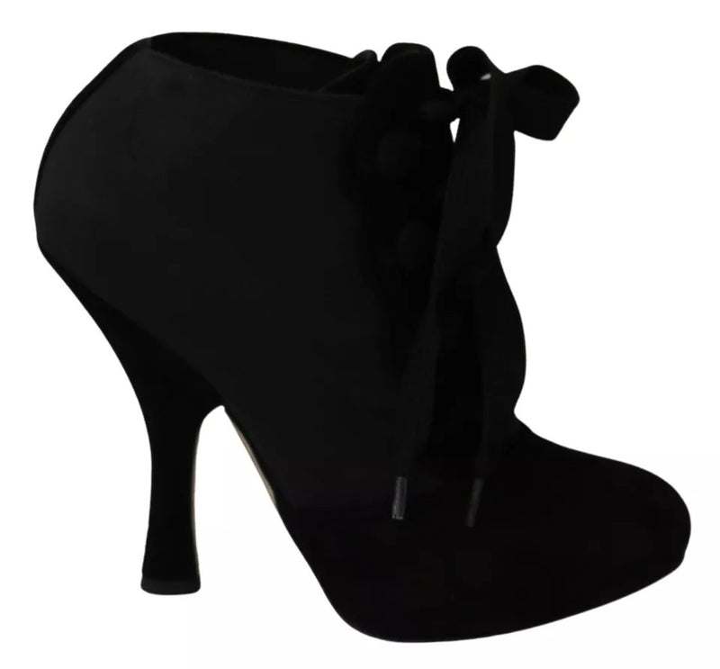 Dolce & Gabbana Black Suede Stretch Ankle Boots