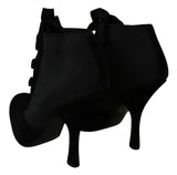 Dolce & Gabbana Black Suede Stretch Ankle Boots