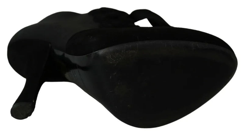 Dolce & Gabbana Black Suede Stretch Ankle Boots