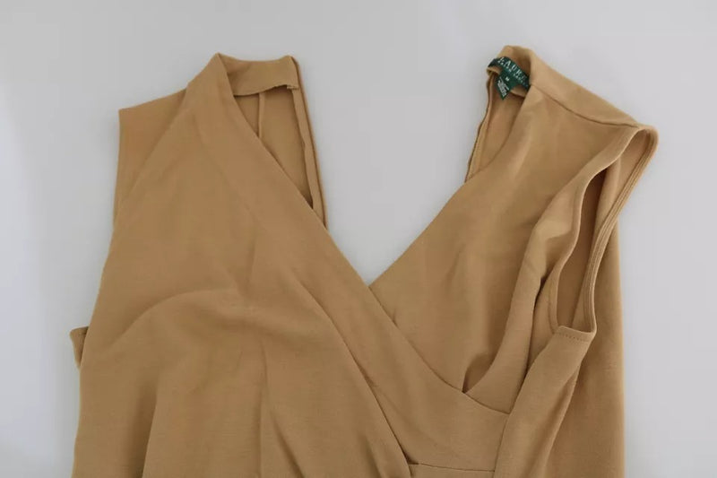 Ralph Lauren Robe Brown à Col V Longueur Genou
