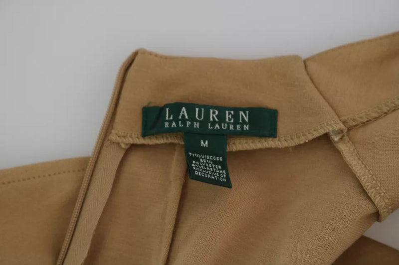 Ralph Lauren Robe Brown à Col V Longueur Genou