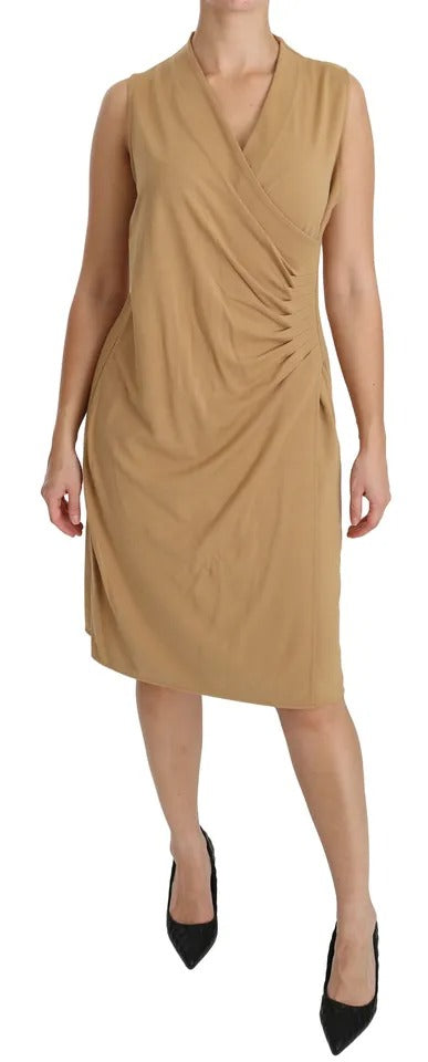 Ralph Lauren Robe Brown à Col V Longueur Genou