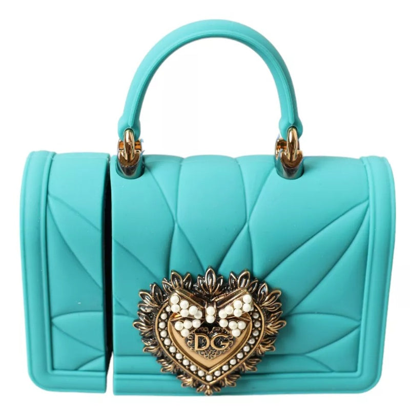 Dolce & Gabbana Turquoise Silicone Devotion Heart Bag Cover