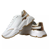 Dolce & Gabbana DAYMASTER White Gold Leather Men Sneakers