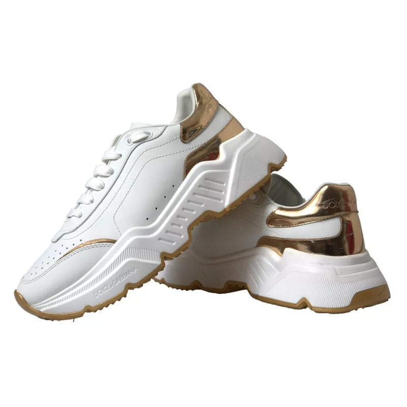 Dolce & Gabbana DAYMASTER White Gold Leather Men Sneakers