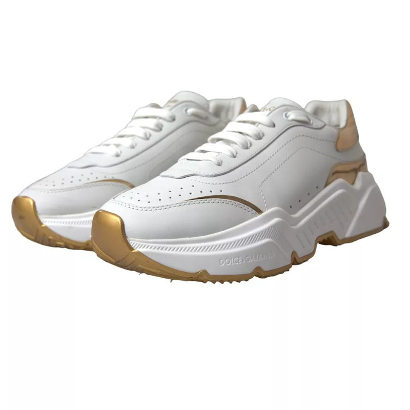 Dolce & Gabbana DAYMASTER White Gold Leather Men Sneakers