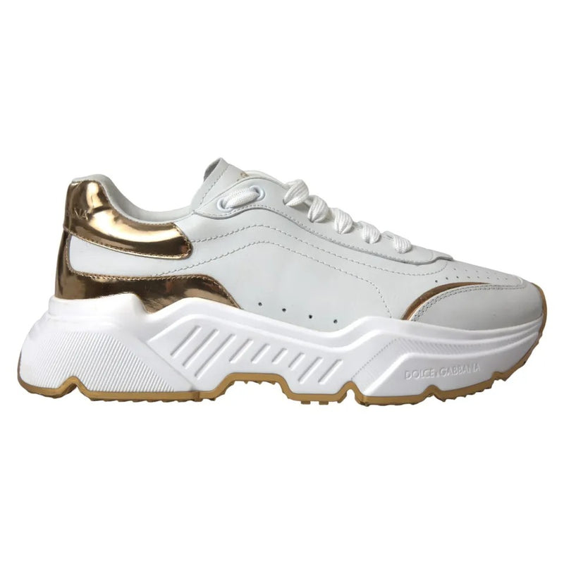 Dolce & Gabbana DAYMASTER White Gold Leather Men Sneakers