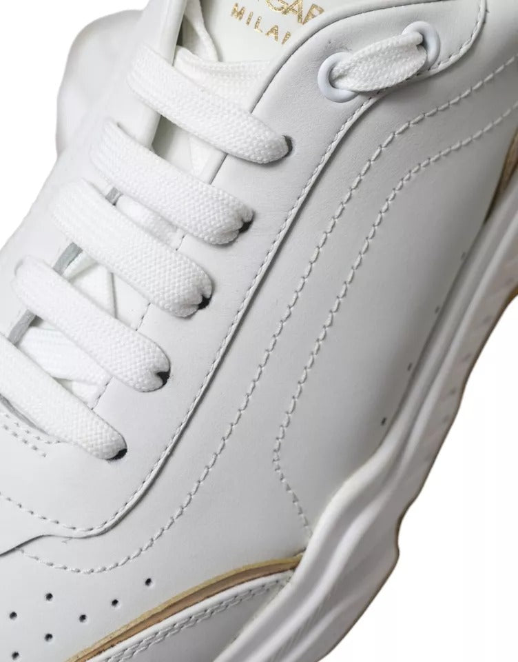 Dolce & Gabbana DAYMASTER White Gold Leather Men Sneakers