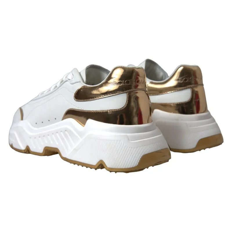 Dolce & Gabbana DAYMASTER White Gold Leather Men Sneakers