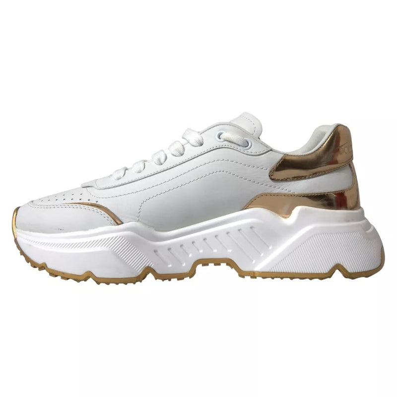 Dolce & Gabbana DAYMASTER White Gold Leather Men Sneakers
