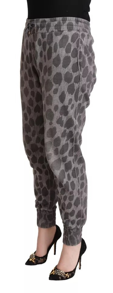 Pantalon Jogger Léopard Gris Dolce & Gabbana