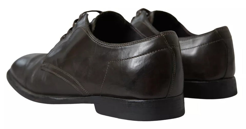 Dolce & Gabbana Olive Green Leather Men's Formal Dress Shoes