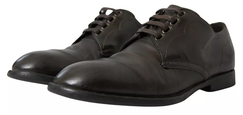 Dolce & Gabbana Olive Green Leather Men's Formal Dress Shoes