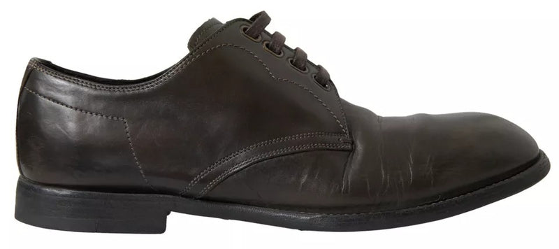 Dolce & Gabbana Olive Green Leather Men's Formal Dress Shoes