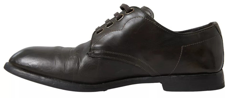 Dolce & Gabbana Olive Green Leather Men's Formal Dress Shoes