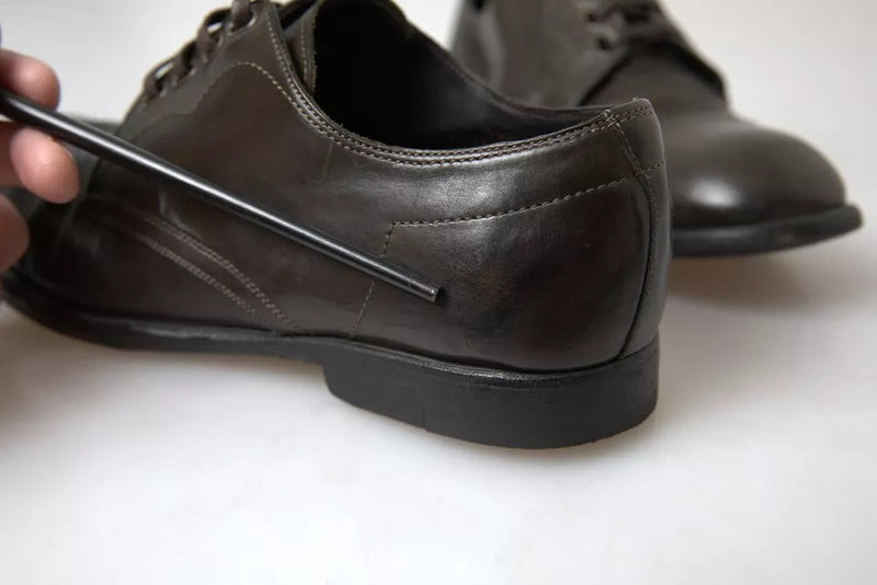 Dolce & Gabbana Olive Green Leather Men's Formal Dress Shoes