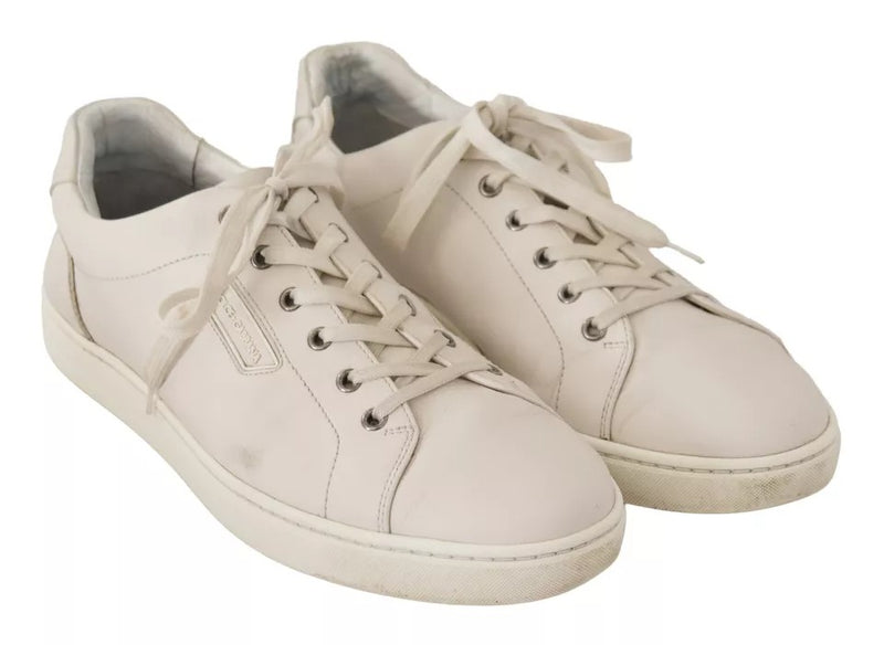 Dolce & Gabbana Sneakers Casual en Cuir Blanc pour Hommes