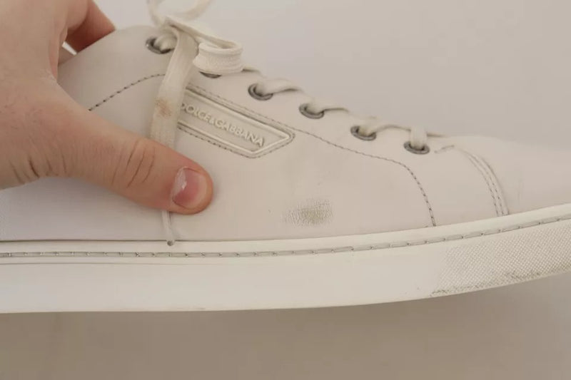 Dolce & Gabbana Sneakers Casual en Cuir Blanc pour Hommes