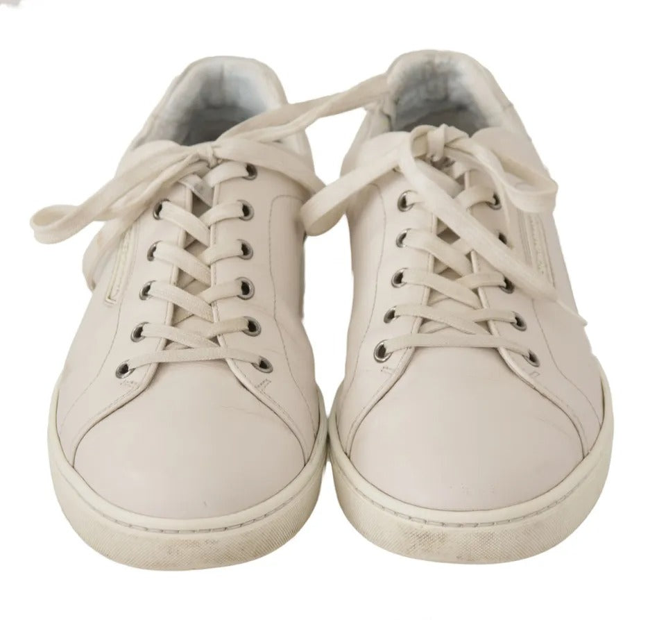 Dolce & Gabbana Sneakers Casual en Cuir Blanc pour Hommes