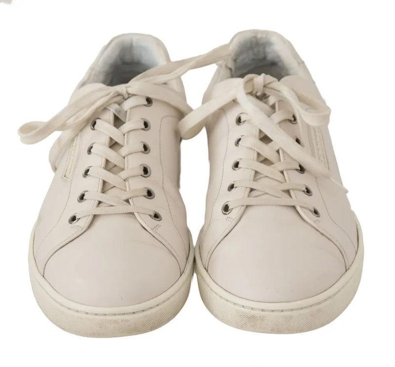 Dolce & Gabbana Sneakers Casual en Cuir Blanc pour Hommes