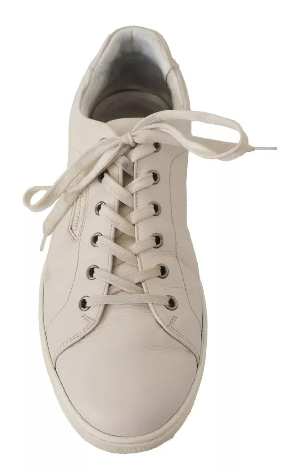 Dolce & Gabbana Sneakers Casual en Cuir Blanc pour Hommes