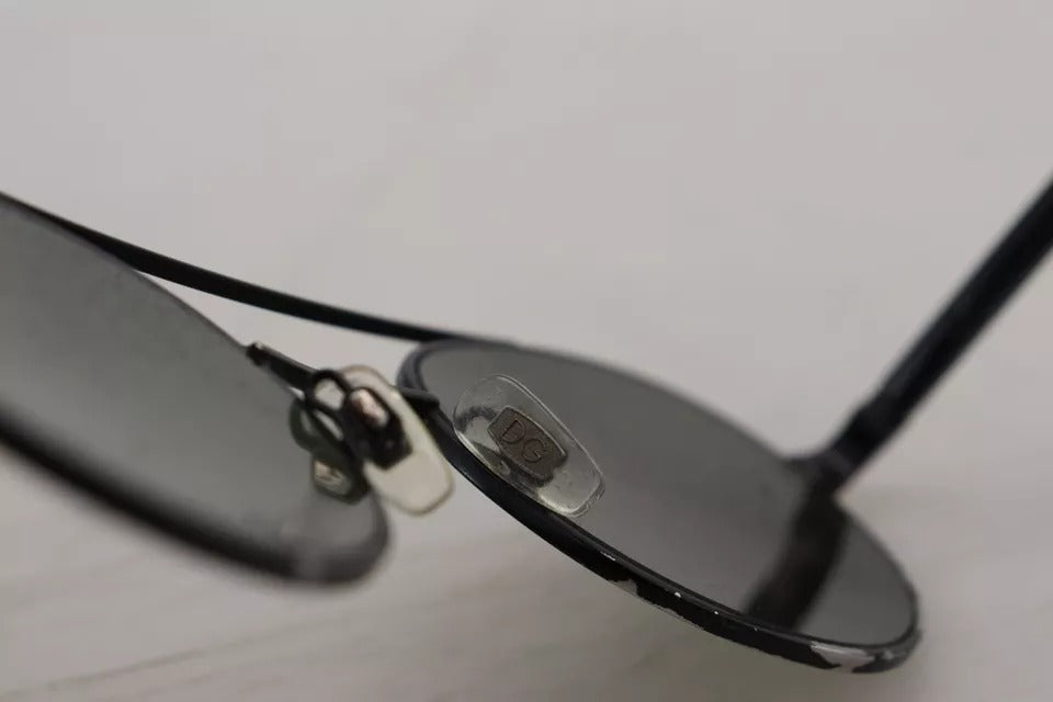 Lunettes de soleil Dolce & Gabbana DG2245 à monture en acier noir mat et verres verts