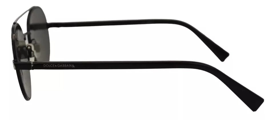 Lunettes de soleil Dolce & Gabbana DG2245 à monture en acier noir mat et verres verts