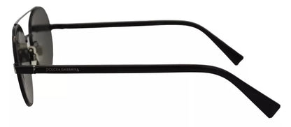 Lunettes de soleil Dolce & Gabbana DG2245 à monture en acier noir mat et verres verts